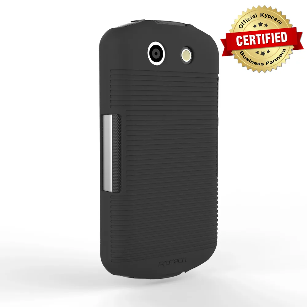 Black hard rubberized shell case for Kyocera DuraForce E6560 E6762