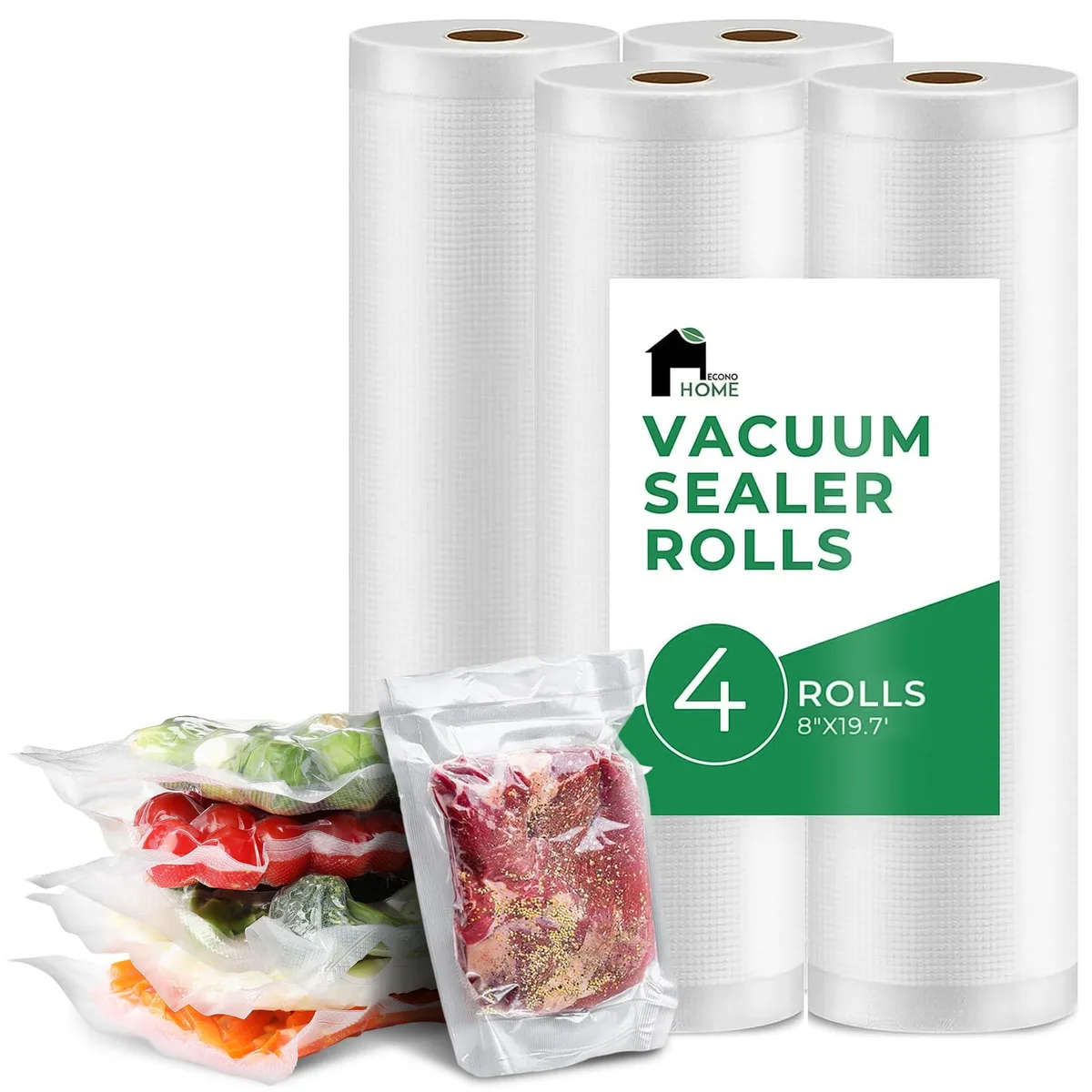 Beige polyethylene vacuum seal bag roll, medium size