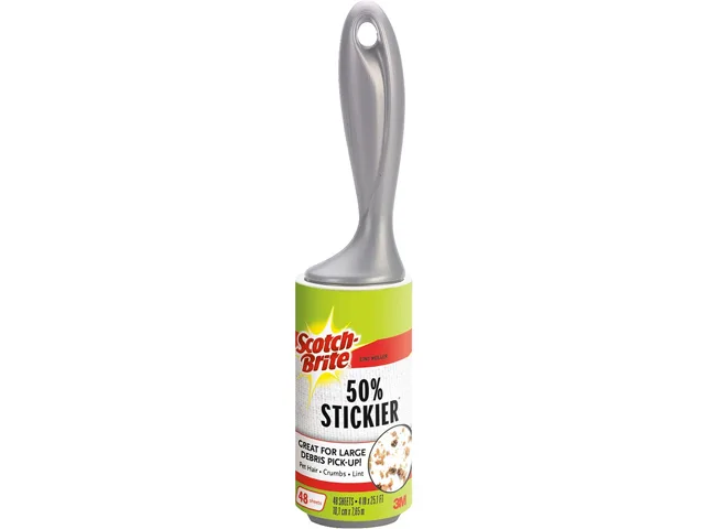 3M 3M 830RS-48 adhesive lint roller 48 sheets 50% stickier 4 in x 25.1 ft — product photo