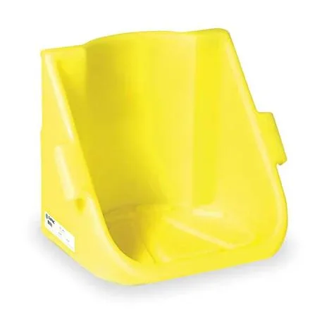 Yellow polyethylene drum stacker shelf 17 by 22 inches 60 lb capacity