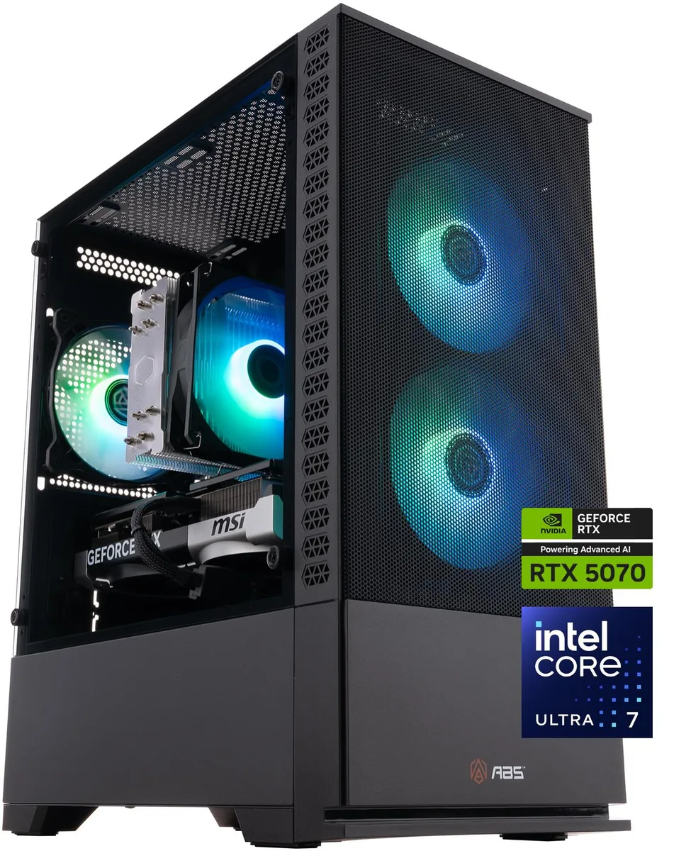 ABS ABS CA265KF50702 gaming PC Intel Core Ultra 7 265KF RTX 5070 32GB 1TB — product photo
