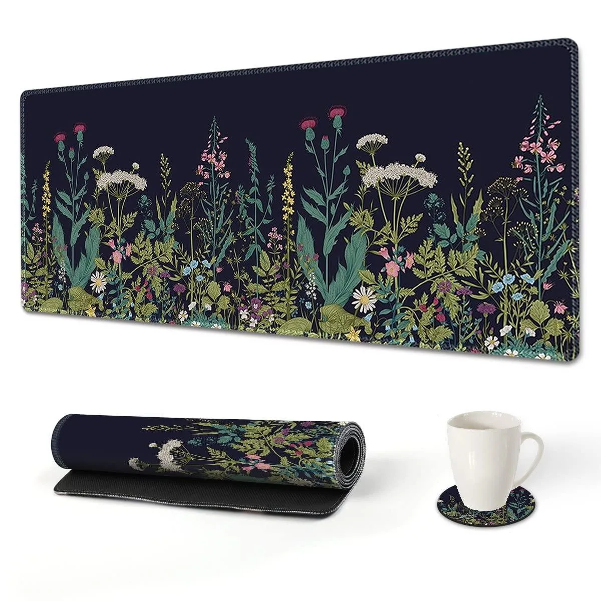 KEHIPI KEHIPI AMS-XL Extended Mouse Pad 35x15.7in Flowers Plants — product photo