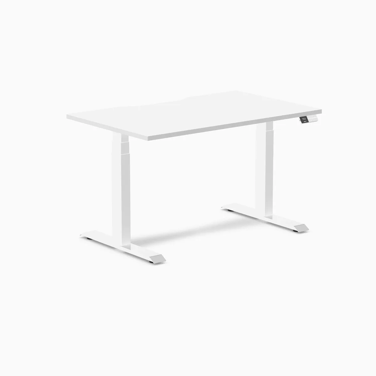 Desky Desky Dual Scalloped Laminate Sit Stand Desk White 47.2 x 29.5 in — product photo