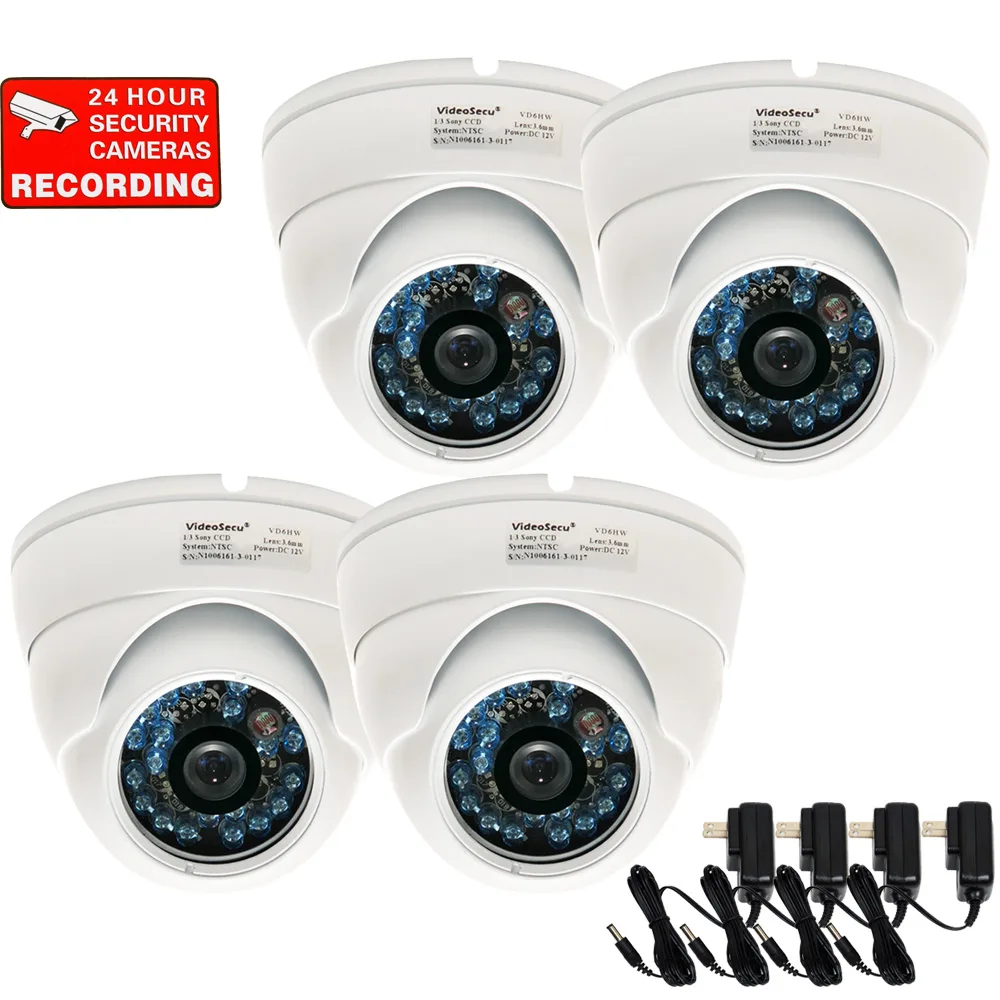 VideoSecu VideoSecu VD6HW4 4-Pack Dome CCTV Camera 600TVL 3.6mm — product photo