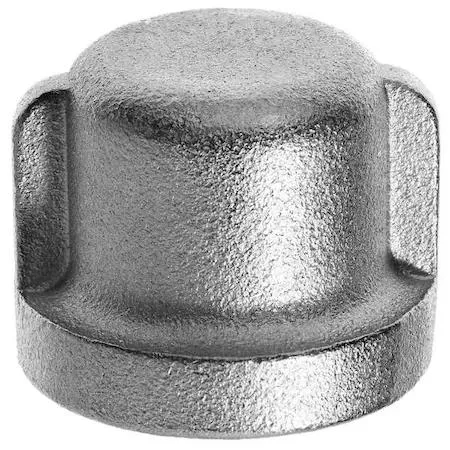 Stainless steel threaded pipe cap, two-inch nominal size, class 150, schedule 40