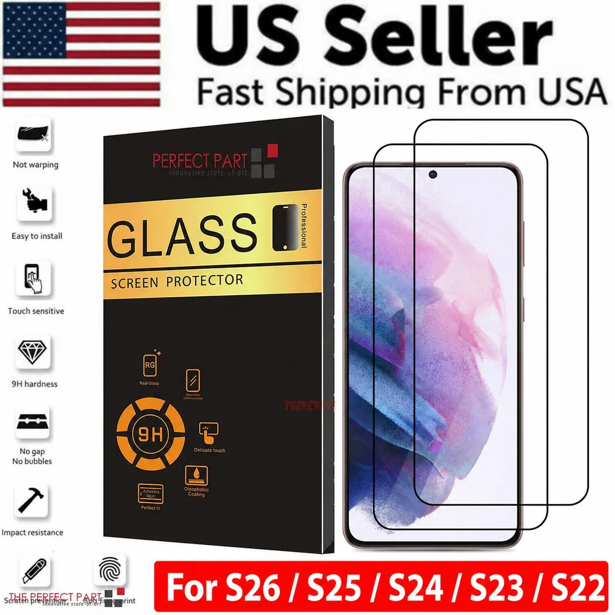 The Perfect Part The Perfect Part 565 Tempered Glass Screen Protector 25-pack for Samsung Galaxy S25 — product photo