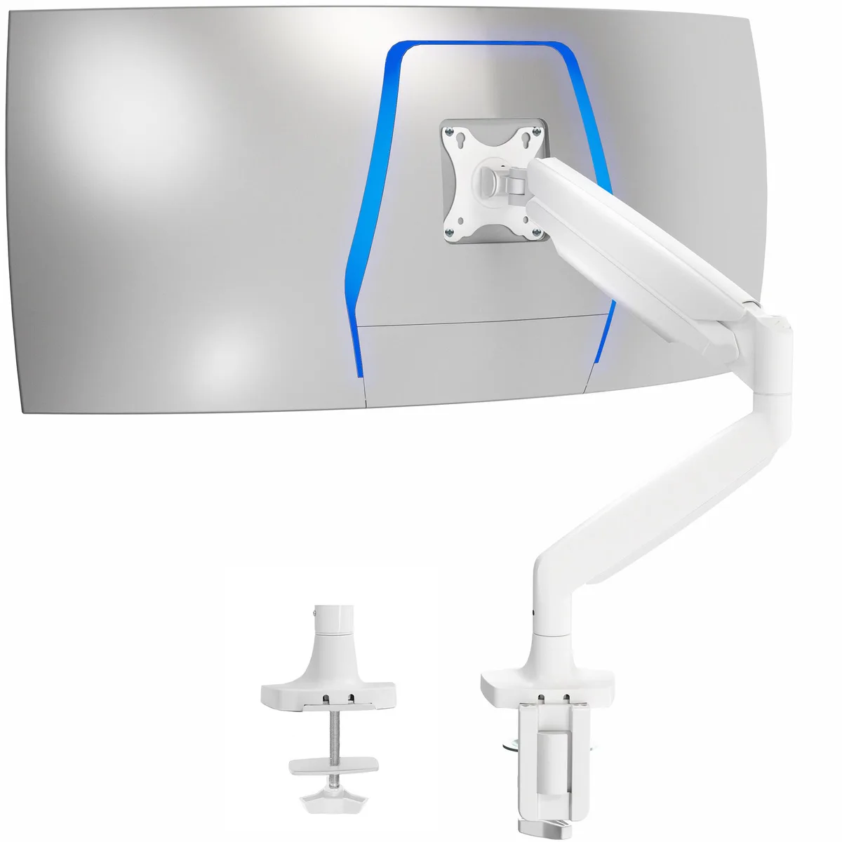 VIVO VIVO White Single 40" Ultrawide Monitor Desk Mount Pneumatic Spring — product photo