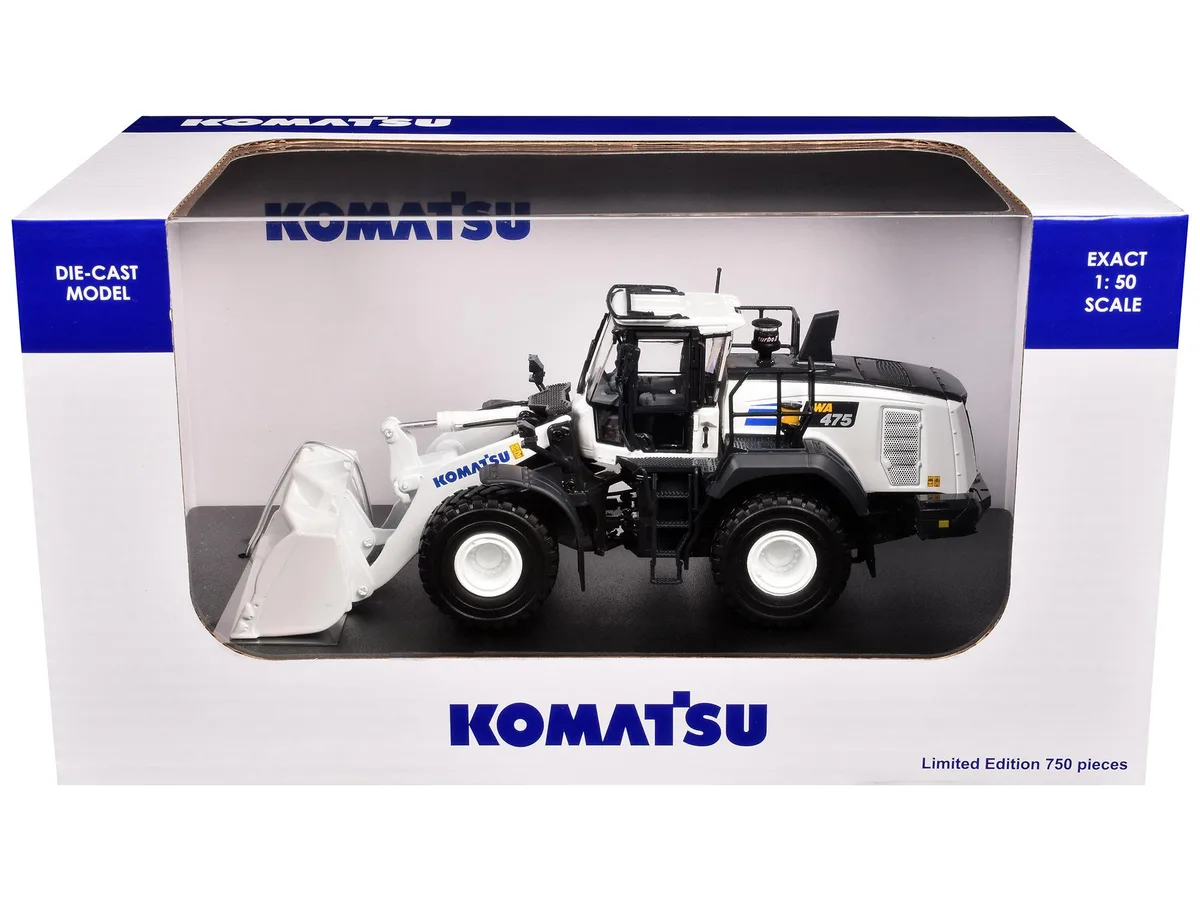 UNIVERSAL HOBBIES UNIVERSAL HOBBIES Komatsu WA475-10 Wheel Loader White Limited Edition 1/50 Diecast Hobby Collectible — product photo