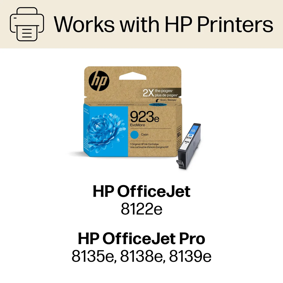HP HP 923E 4K0T4LN Cyan Ink Cartridge 800 pages — product photo
