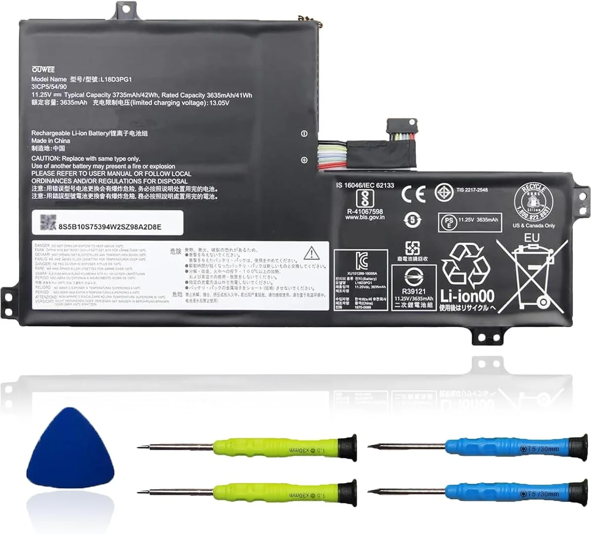 PISKEKAT PISKEKAT L18D3PG1 laptop battery 11.25V 42Wh Shape-A — product photo