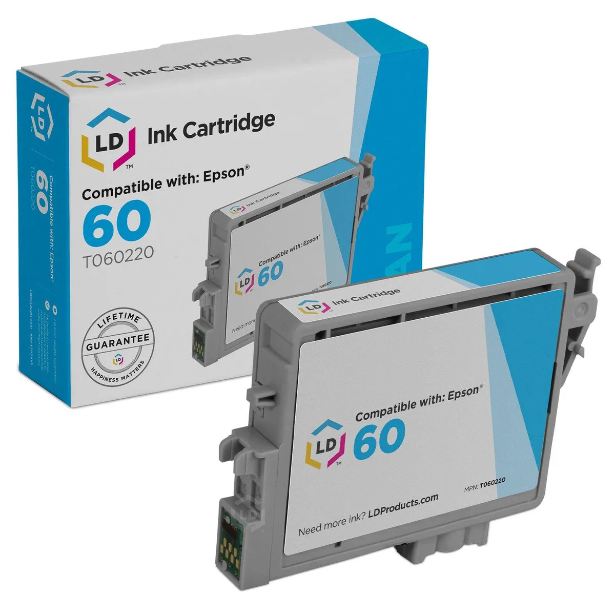 LD Products LD Products remanufactured ink cartridge Epson 60 T0602 cyan 450 pages — product photo
