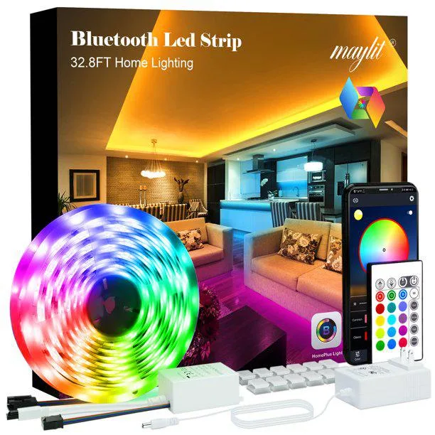 maylit maylit 32.8ft 5050 LED Strip Lights Bluetooth App Control — product photo