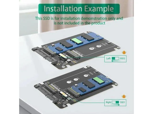 Manw Manw Dual B Key M.2 NGFF to 2.5" SATA Adapter with Enclosure — product photo