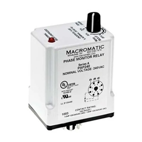 Macromatic Macromatic PAP240 3 Phase Monitor Relay 240VAC 8 Pin — product photo