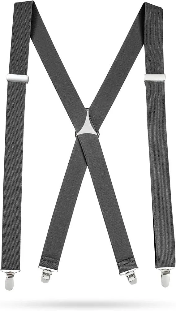 Hold'Em Hold'Em X-Back Suspenders 46in Gray — product photo