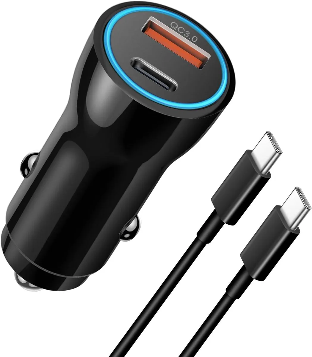 Leelbox Leelbox 43W Dual-Port Car Charger 25W PD 18W QC 3.0 with 3.3ft USB-C Cable — product photo