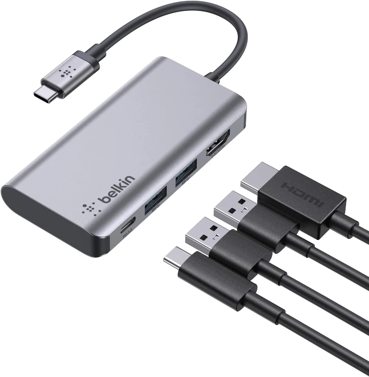 Belkin Belkin AVC006btSGY 4-in-1 docking station 100W PD 4K HDMI 30Hz — product photo