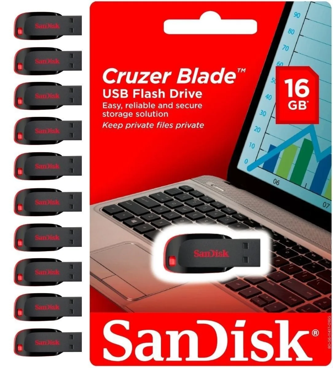 SanDisk SanDisk Cruzer Blade 16GB USB 2.0 Flash Drive 10 Pack — product photo