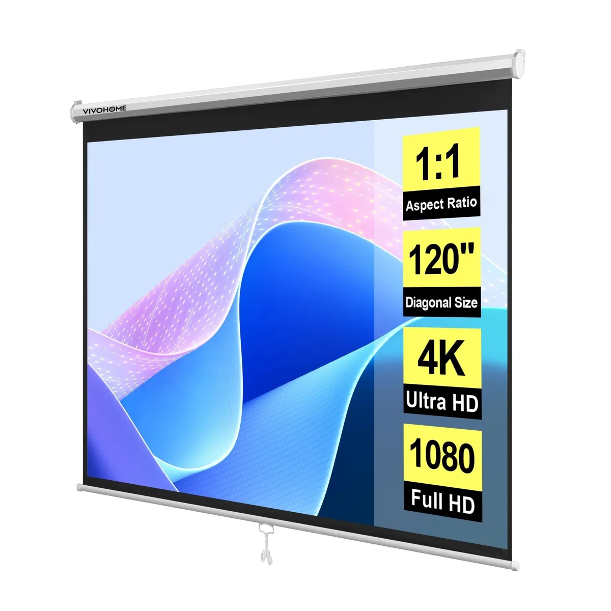 BESIGN BESIGN 120 Inch 1:1 Pull Down Projector Screen 2 in 1 accessory — product photo