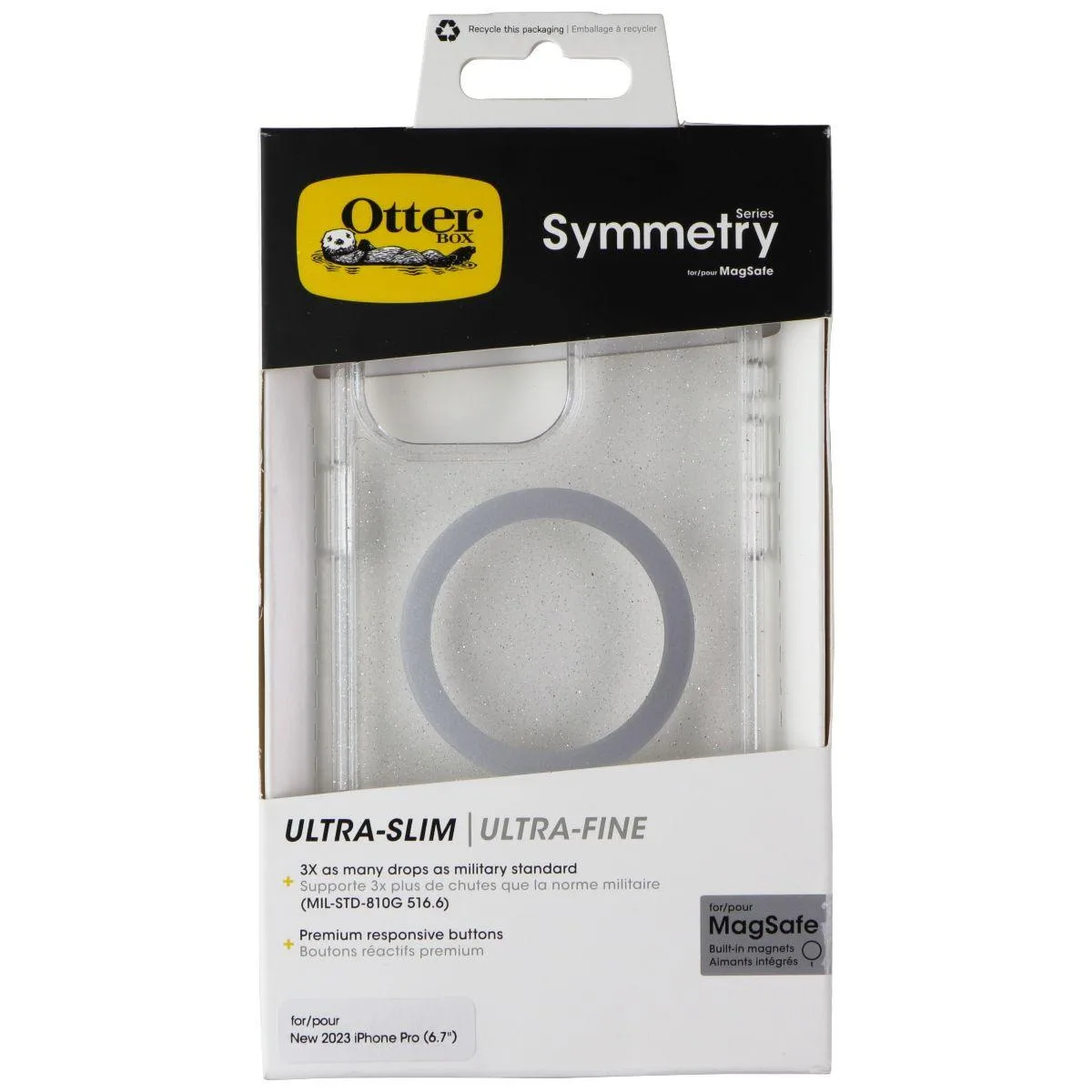 OtterBox OtterBox Symmetry Series MagSafe iPhone 15 Pro Max Case Stardust Clear — product photo
