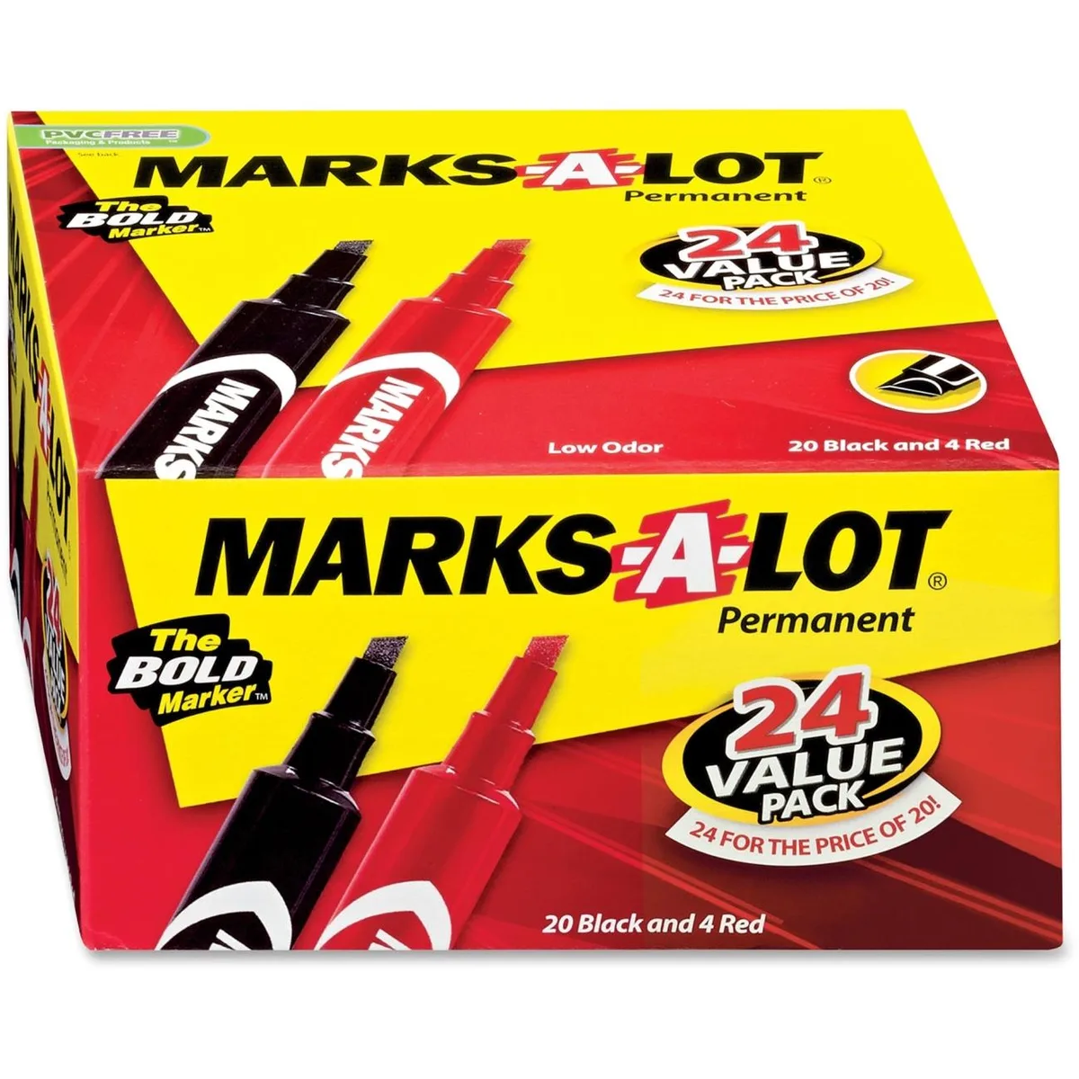 Avery Avery 98187 Educational Supply Permanent Markers Chisel Tip 4.7625 mm Red Black 24 Pack 20 Black — product photo
