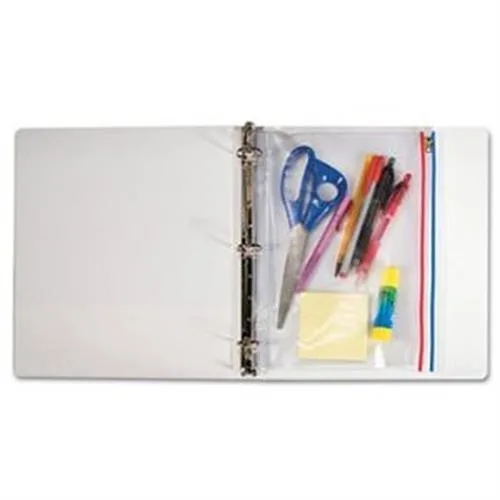 Clear matte polypropylene binder pocket 8.5 by 11 inches with snag-proof zipper and hole punches