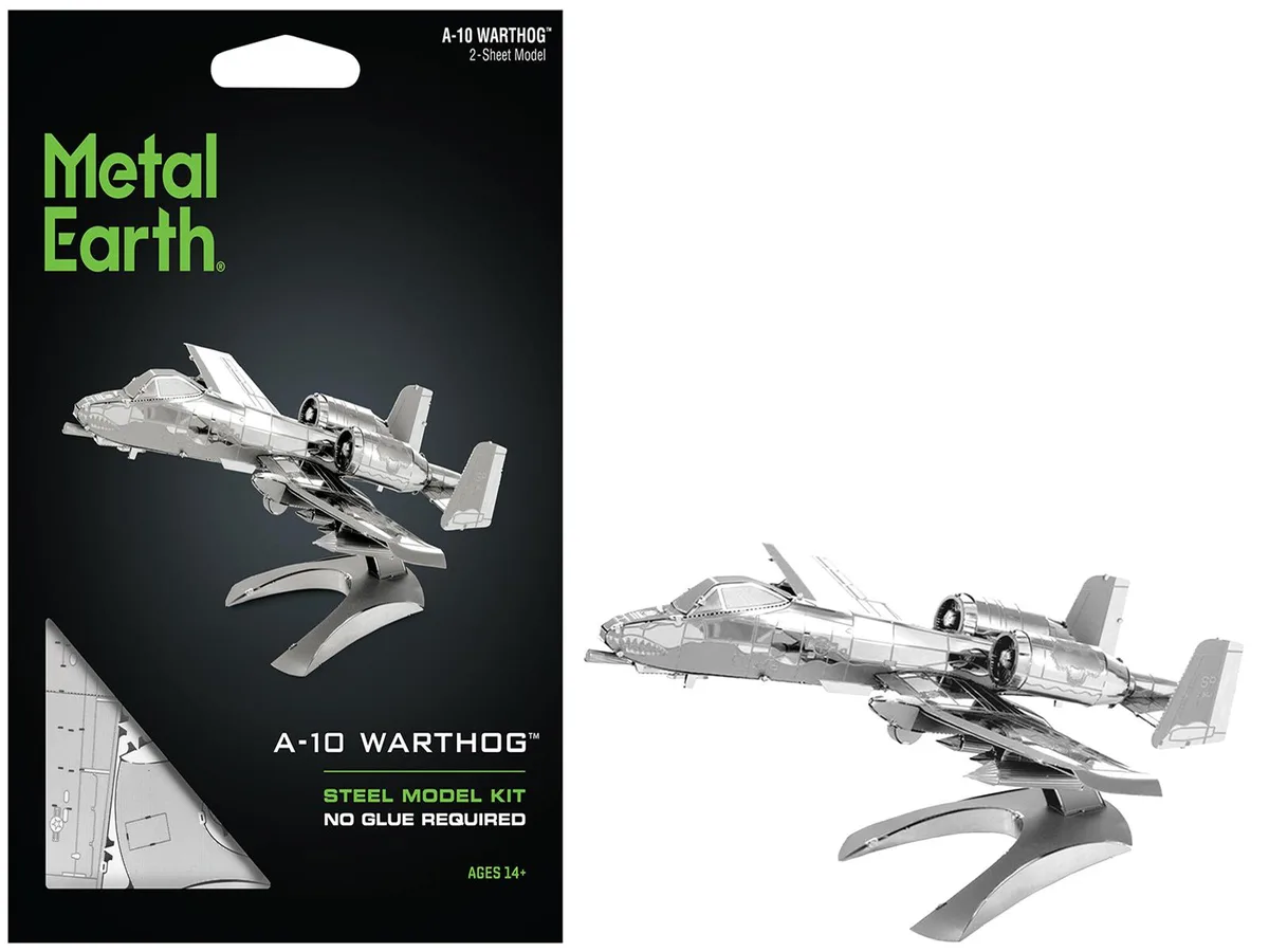 Metal Earth Metal Earth Fairchild Republic A-10 Thunderbolt II Warthog 46-Part Steel Model Kit — product photo