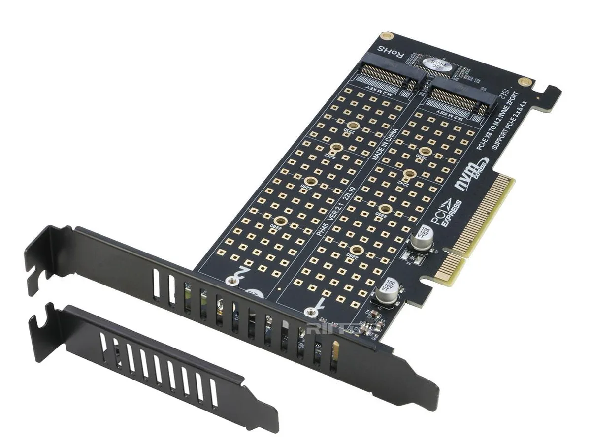RIITOP RIITOP Dual NVME M.2 PCIe 4.0 Expansion Card — product photo