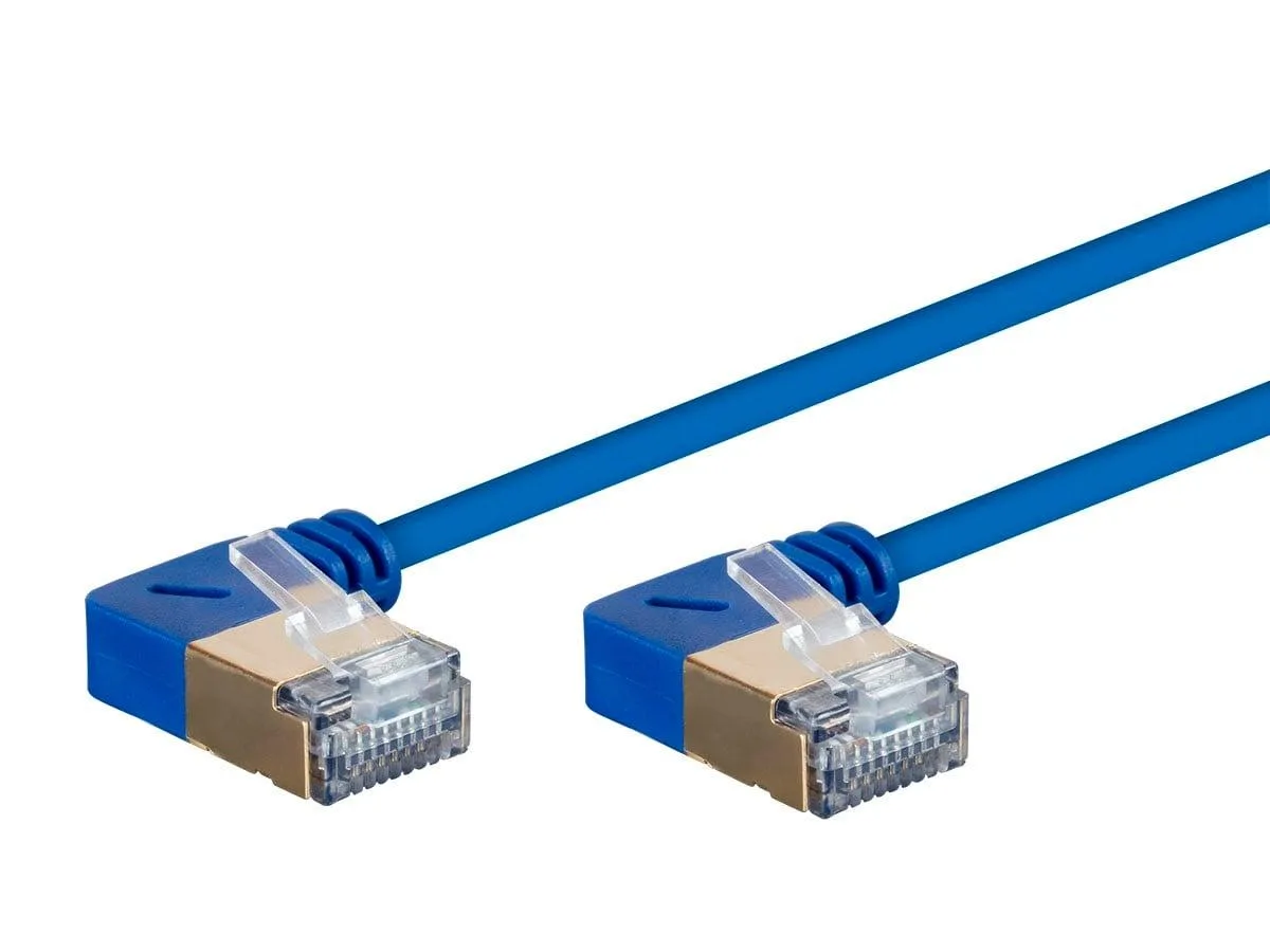 Monoprice Inc. Monoprice 131017 Cat6A S/STP network ethernet cable 0.6096m Blue 36AWG 90 degree — product photo