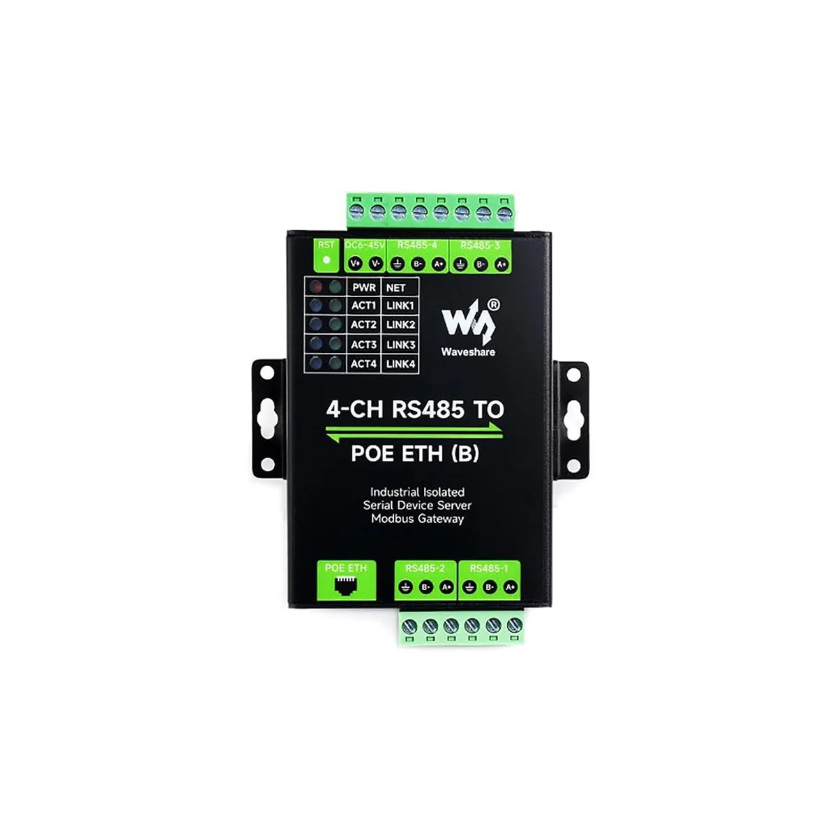 LORDWORLD LORDWORLD 4-Ch RS485 to RJ45 Serial Server POE Development Board — product photo