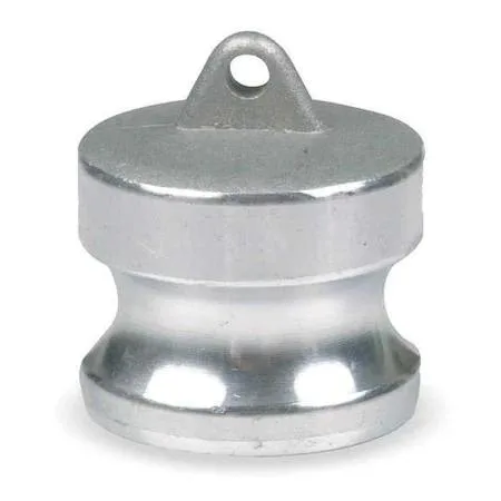Aluminium dust plug, 3 inch cam-and-groove fitting, silver metal finish