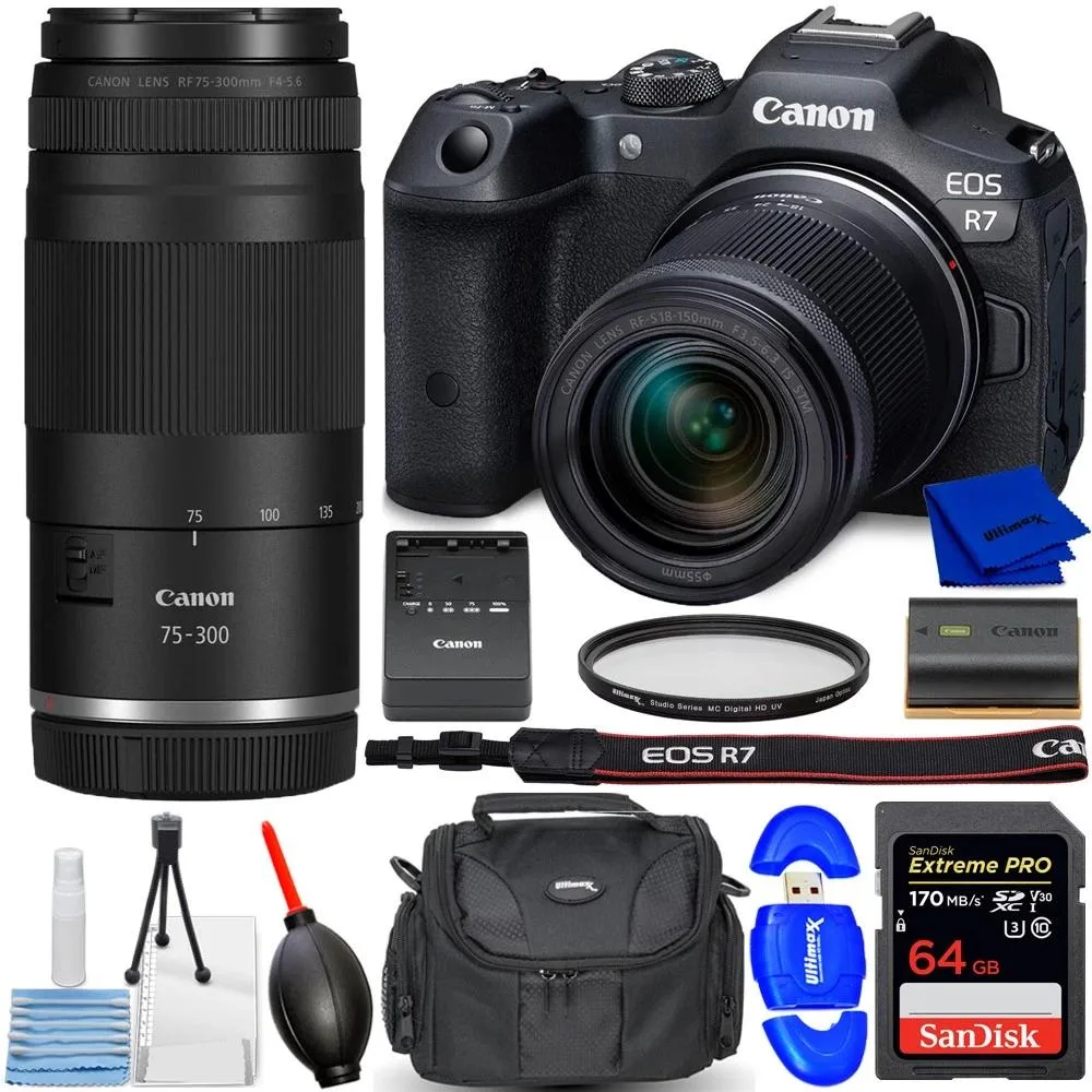 Canon International Canon International EOS R7 32.5MP Mirrorless Kit 18-150mm 75-300mm 64GB — product photo