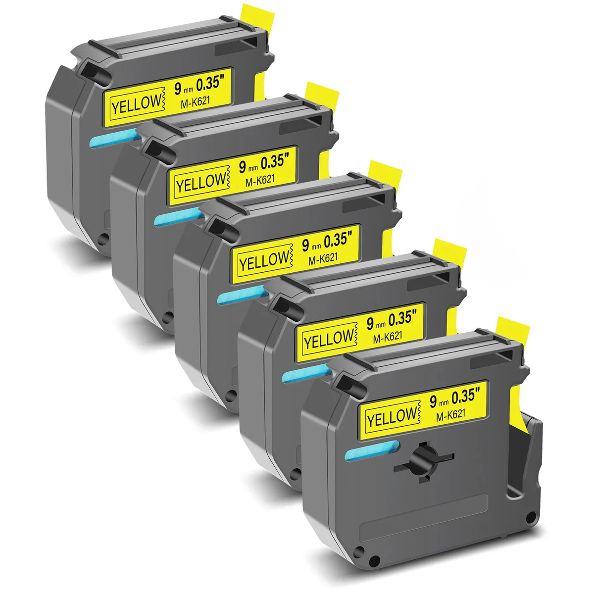 GREENCYCLE GREENCYCLE MK-621 9mm Black on Yellow Label Tape 5 Pack — product photo