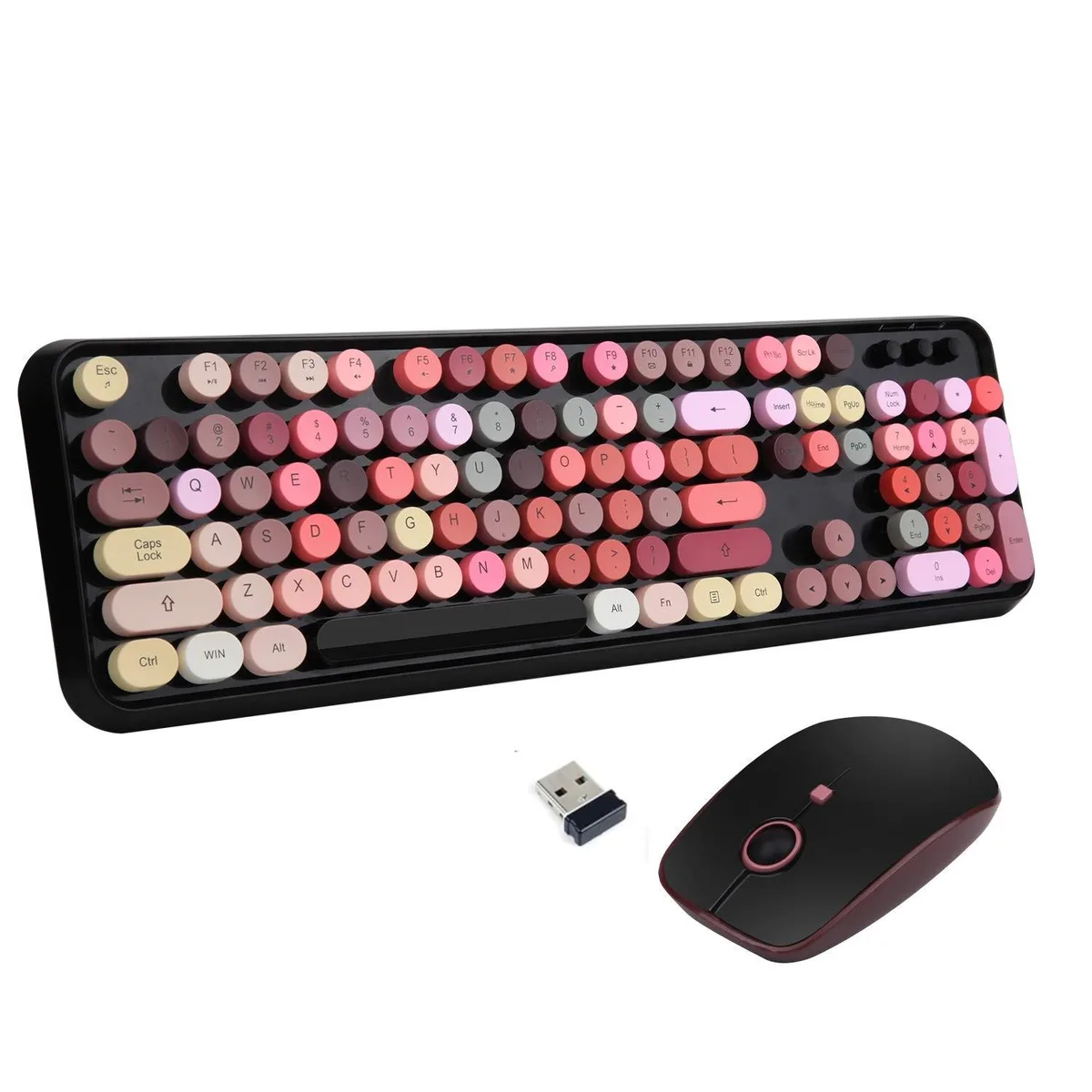 Letton Headsets Letton Headsets Wireless Keyboard Mouse Combo Lipstick Bubble Keys 2 in 1 accessory — product photo