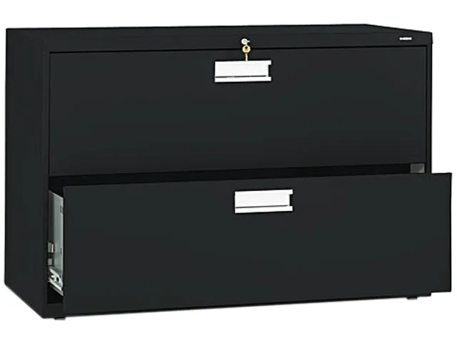 HON HON 692LP 600 Series Two-Drawer Lateral File 42" Black office furniture — product photo