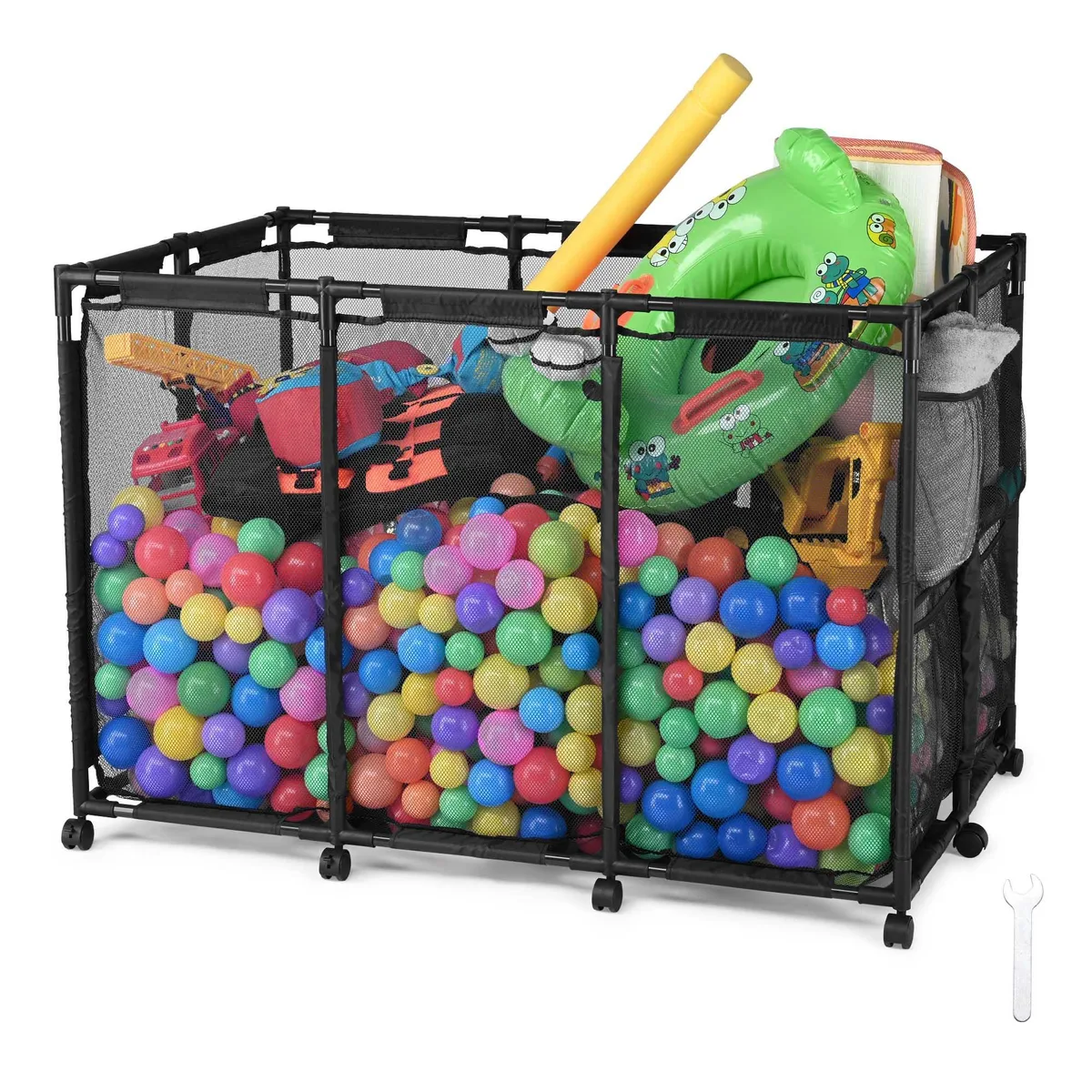 Yescom USA, Inc. Yescom USA, Inc. 06PSB003-4730-06 Toy Storage 48x30x34 10 Wheels 15kg Black — product photo