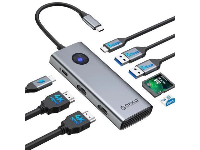 LORDWORLD LORDWORLD 8-in-1 Docking Station Dual HDMI 4K 60Hz 100W PD — product photo