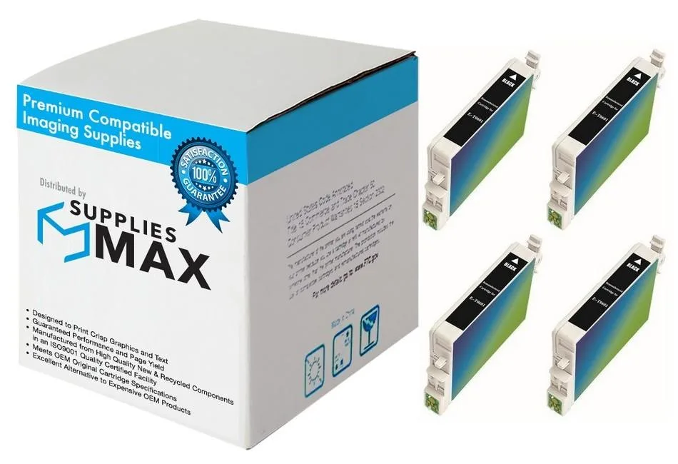 SuppliesMax SuppliesMax Epson T060120_4PK Remanufactured Black Inkjet 4-Pack 400 Pages — product photo
