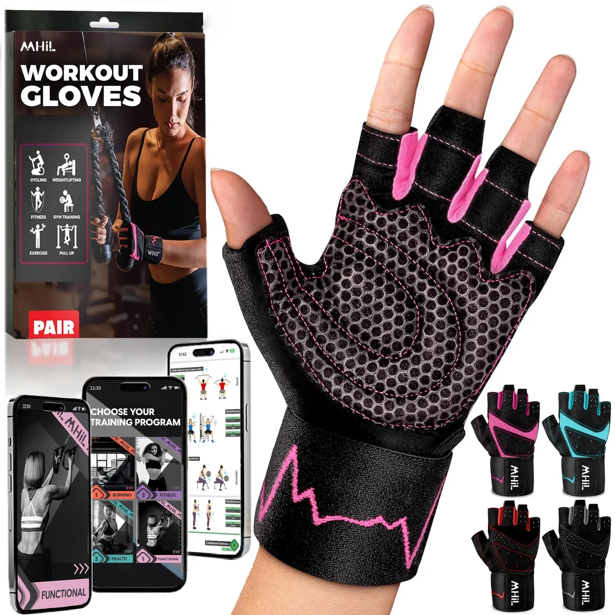 Vibe Gloves Size 8 Acrylic Silicone Grip 100% — product photo