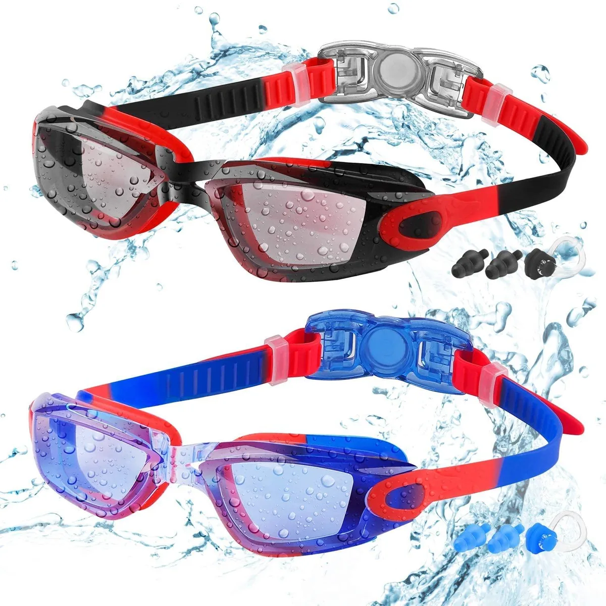  COOLOO Kids Swim Goggles 2 Pack Blue Age 4-16 — product photo