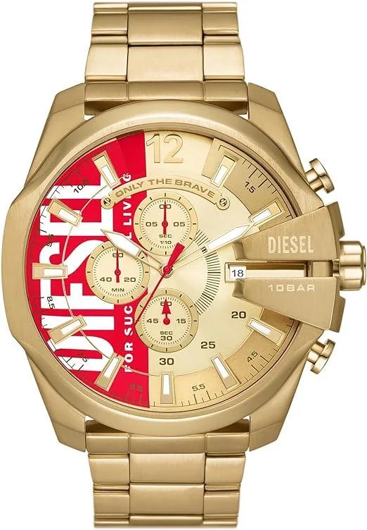 Diesel Diesel Mega Chief DZ4642 51mm Gold Chronograph Watch — product photo