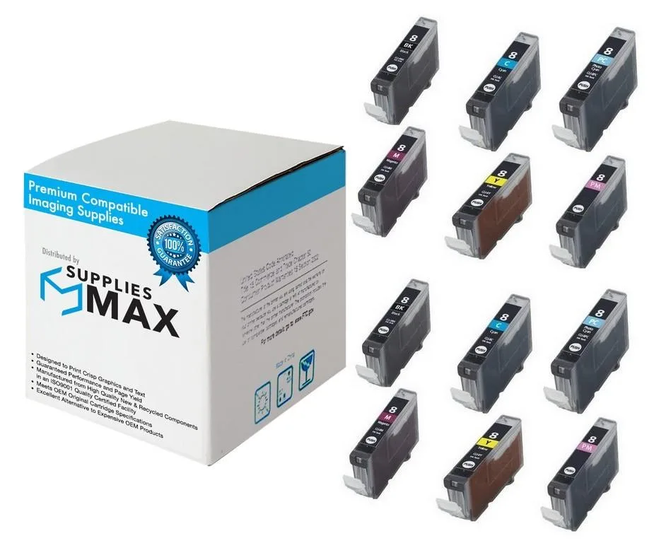 SuppliesMax SuppliesMax CLI-8MP_2PK Inkjet Combo Pack 12 Cartridges — product photo