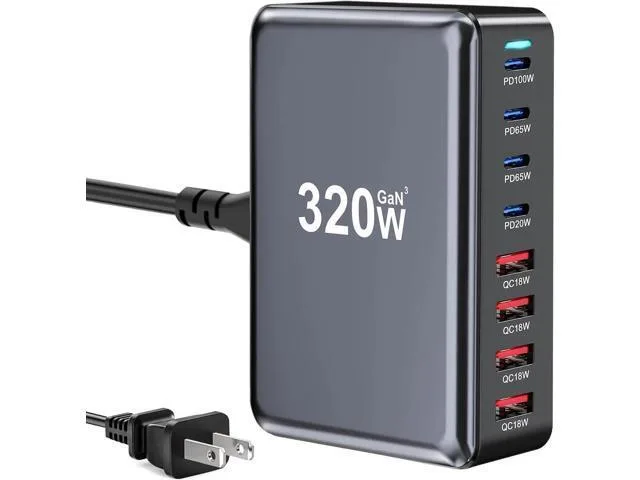 LORDWORLD LORDWORLD 320W GaN III 8-Port USB-C/A Desktop Charger — product photo