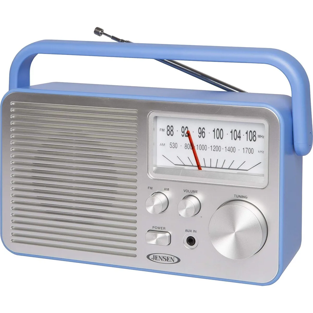 JENSEN JENSEN MR-750BL Blue portable audio AM/FM radio — product photo