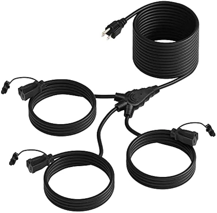TAURKENAM TAURKENAM 1-to-3 Outdoor Power Adapter 40 ft 16/3C SJTW ETL — product photo