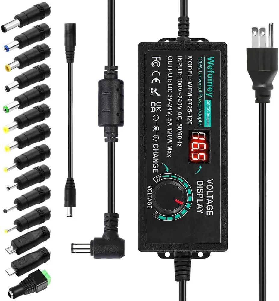 BASEUS BASEUS 120W Universal AC/DC Adapter 3-24V 5A 14 Tips — product photo
