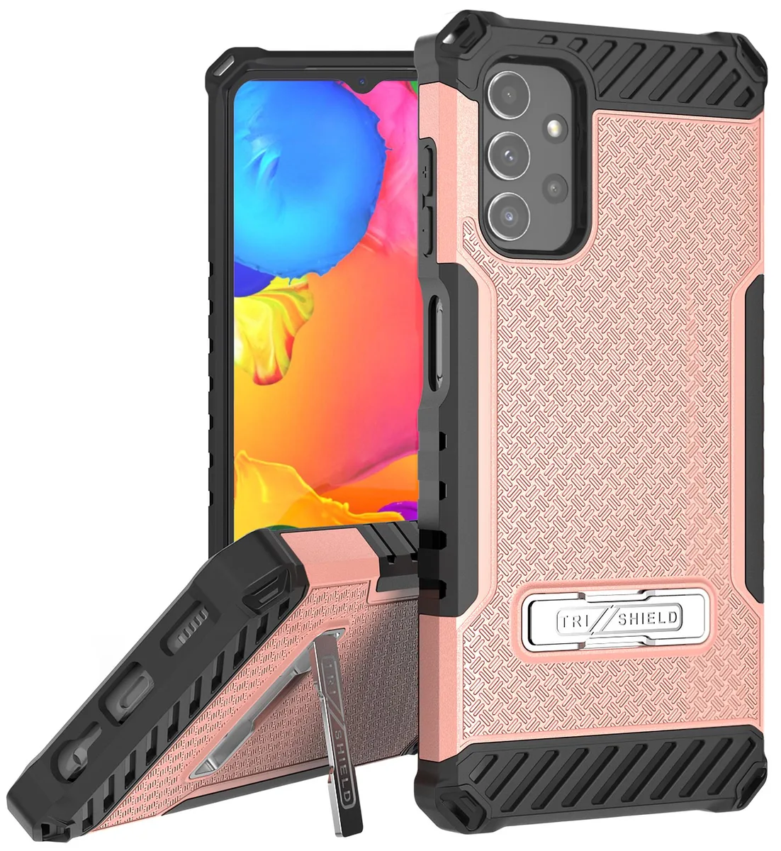 Nakedcellphone Nakedcellphone Tri-Shield Kickstand Case + Lanyard Strap Pink — product photo