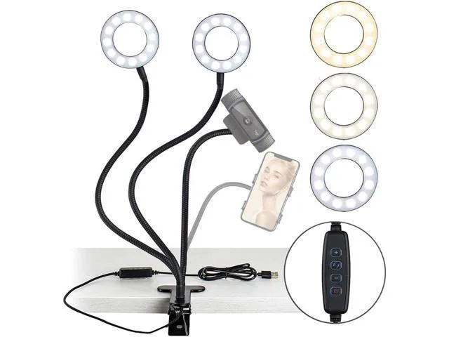 LORDWORLD LORDWORLD 3.5 Inch Dual Selfie Ring Light with Tripod Stand — product photo