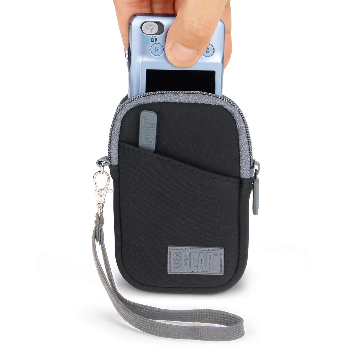  USA GEAR Grfaglv627bkew Small Camera Pouch with Wrist Strap Black — product photo