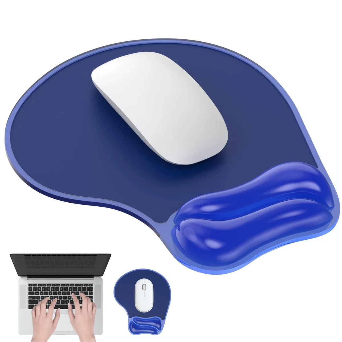  Laokiiy Gel Mouse Pad with Wrist Rest Blue 9.84 x 8.66 in — product photo